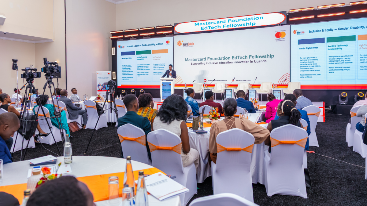 Participants watching a presentation during the EdTech Fellowship launch